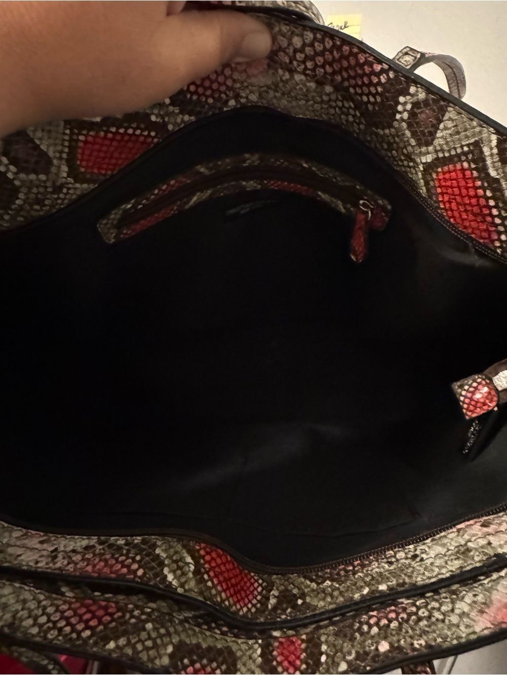 Christian Siriano New York faux Snakeskin Print Tote Bag Large Shoulder Purse - Picture 6 of 7